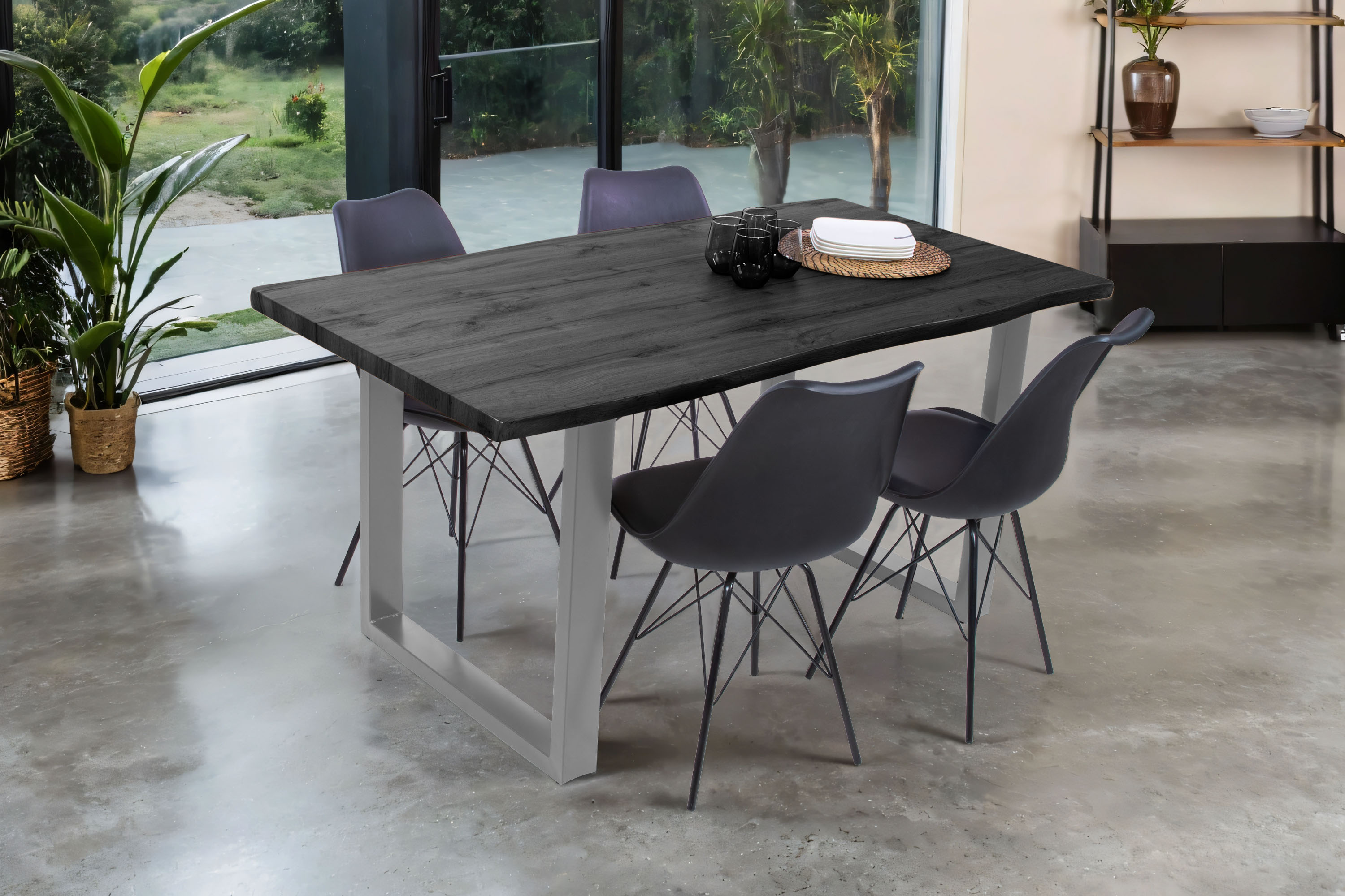 SAM_NEU-Esszimmer-Esszimmertische-Josy-BKT-U_Gestell_neu-160-Grau-BKT_Grau_Silber_Josy_04