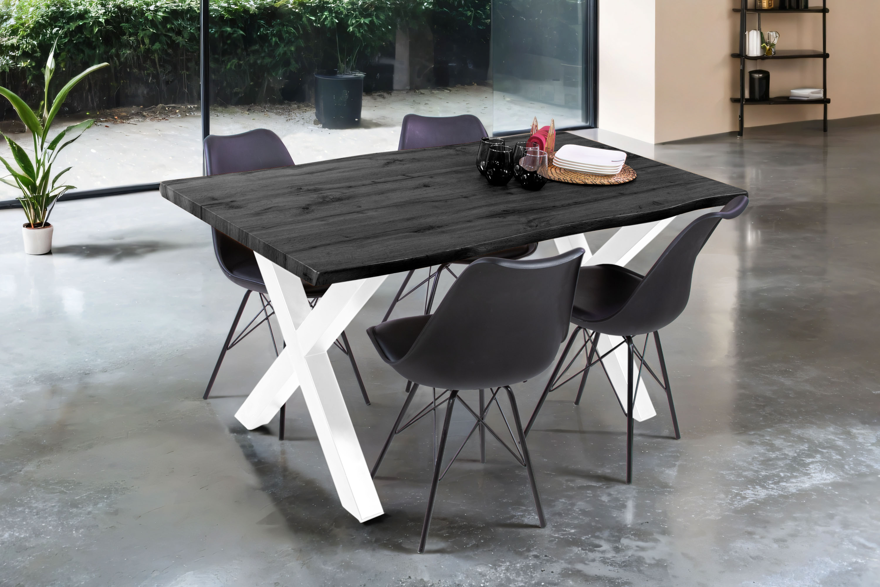 SAM_NEU-Esszimmer-Esszimmertische-Josy-BKT-x_gestell-weiss-160-Grau-BKT_Josy_04-6