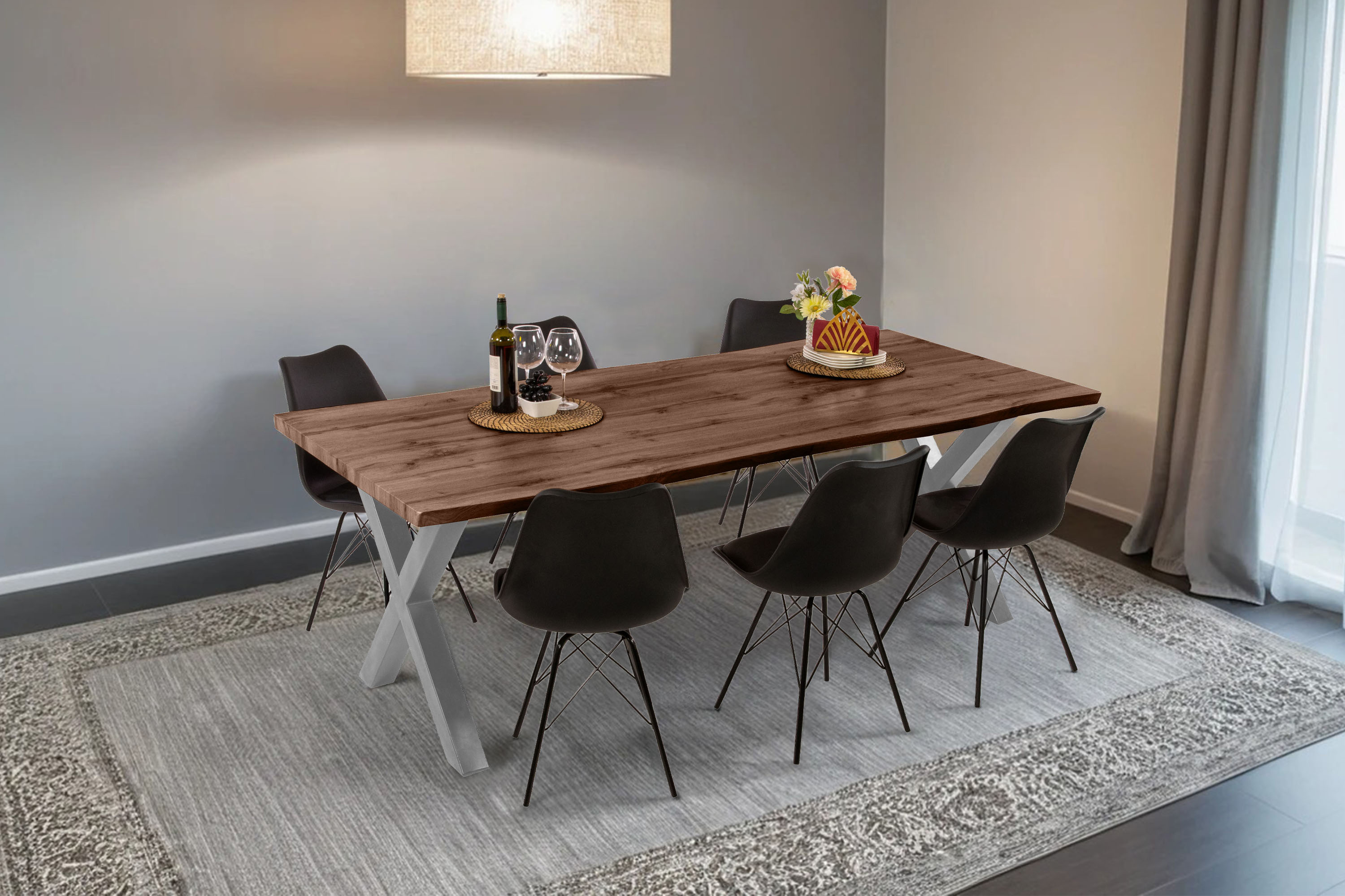 SAM_NEU-Esszimmer-Esszimmertische-Josy-X-Silber-Nussbaum-240-BKT_josy_240x100_x_silber_neu_04