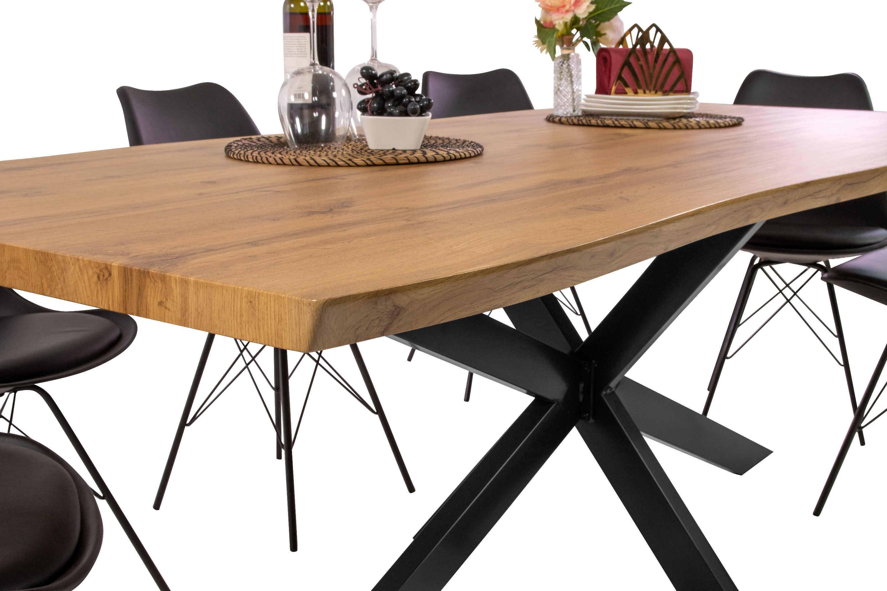 SAM_NEU-Esszimmer-Esszimmertische-Josy-spider-schwarz-240-BKT_Josy_wildeiche_04-46