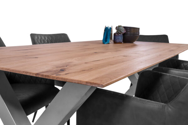 SAM NEU Esszimmer Esszimmertische Lotte Baumkantentische.de 160 silber x lotte 160x85 eiche x silber 04 scaled