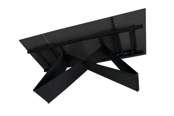 Esstisch 180 (260) x 90 cm dunkelgrau matt Keramiktisch ausziehbar Butterfly Gestell schwarz MIA