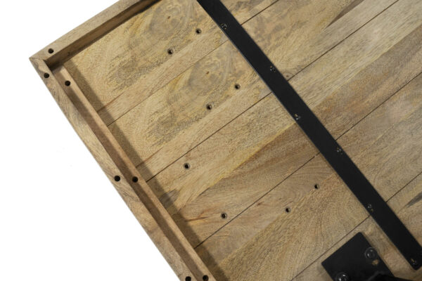 Esstisch 260x100cm Mangoholz gerade Kante U-Gestell schwarz RIO
