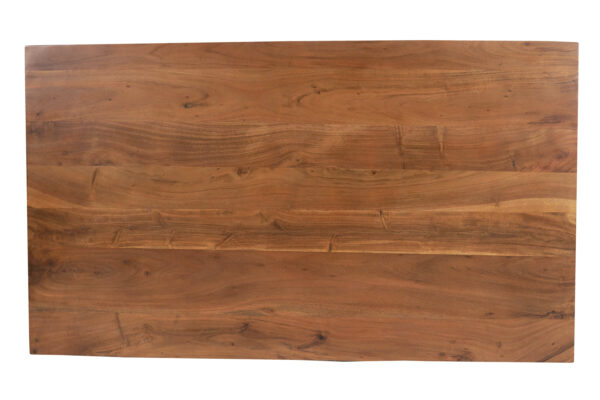 Esstisch 140x80cm Akazienholz nussbaumfarben gerade Kante U-Gestell schwarz RIO
