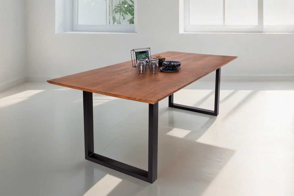 SAM_NEU-Esszimmer-Esszimmertische-Schweizer_Kante-U_Gestell-Atlanta-nussbaumfarben-schwarz-240-Bk_Schweizer_kante_240_nuss_schwarz_01