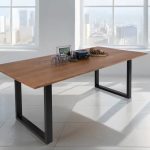 SAM_NEU-Esszimmer-Esszimmertische-Schweizer_Kante-U_Gestell-Atlanta-nussbaumfarben-schwarz-260-Bk_Schweizer_kante_260_nuss_schwarz_01