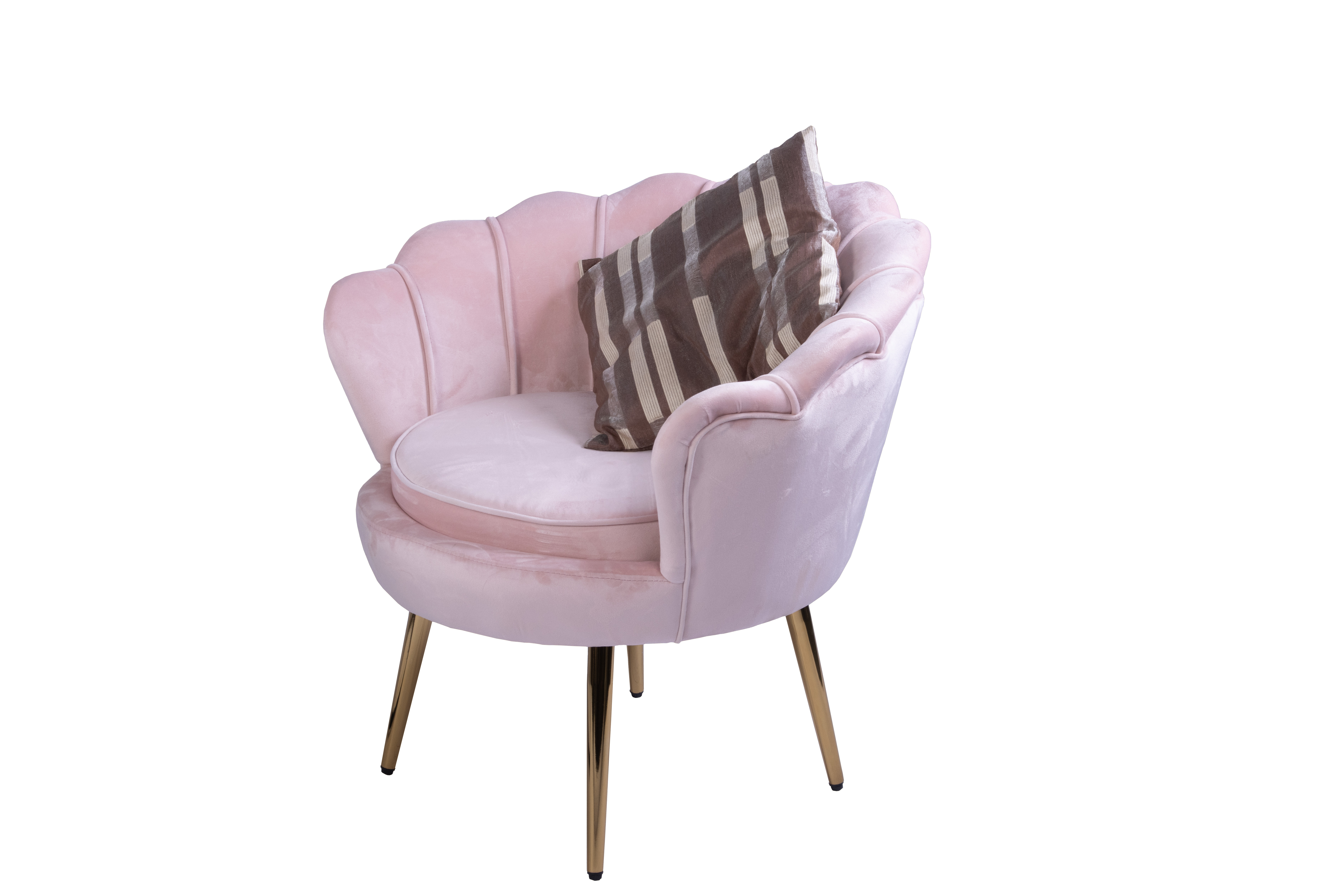 Design-Polstersessel Armlehnsessel Samt rosa Metallbeine goldfarben lackiert BIG CHAIR