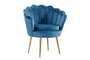 Design-Polstersessel Armlehnsessel Samt türkis Metallbeine goldfarben lackiert BIG CHAIR
