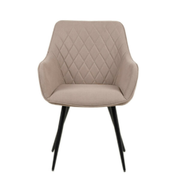 Esszimmer Armlehnstuhl taupe schwarz Metallbeine ELLI