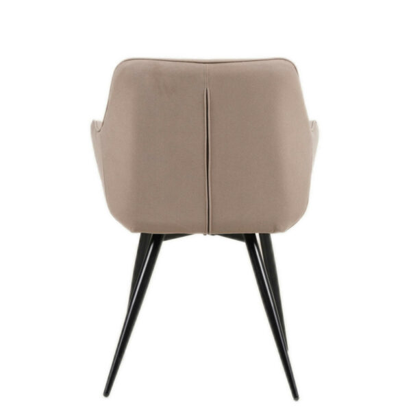 Esszimmer Armlehnstuhl taupe schwarz Metallbeine ELLI