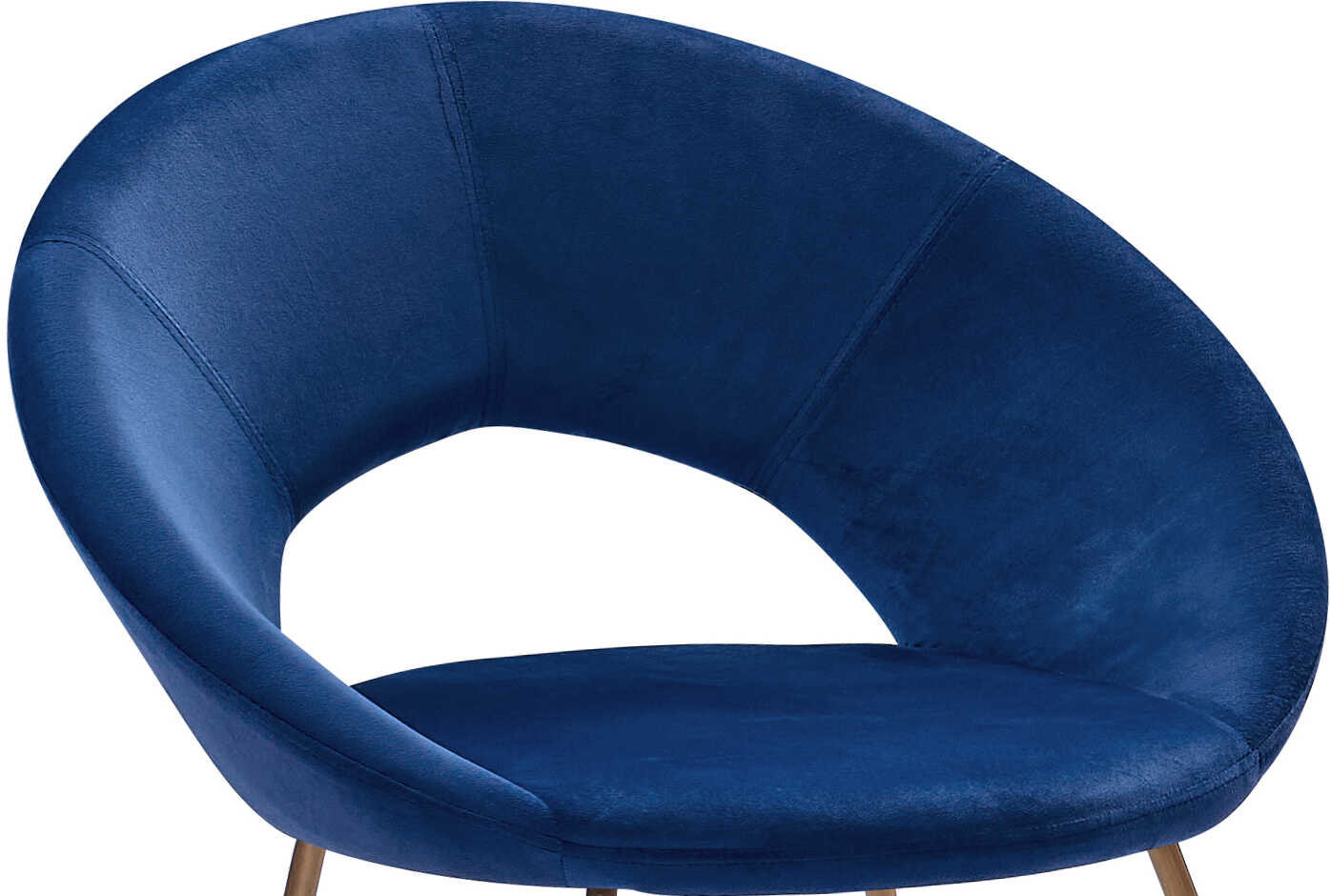 LENNY Samt Esszimmerstuhl gold Design-Sessel Metallbeine blau