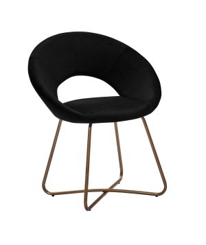 Esszimmerstuhl Design-Sessel Samt schwarz Metallbeine gold LENNY