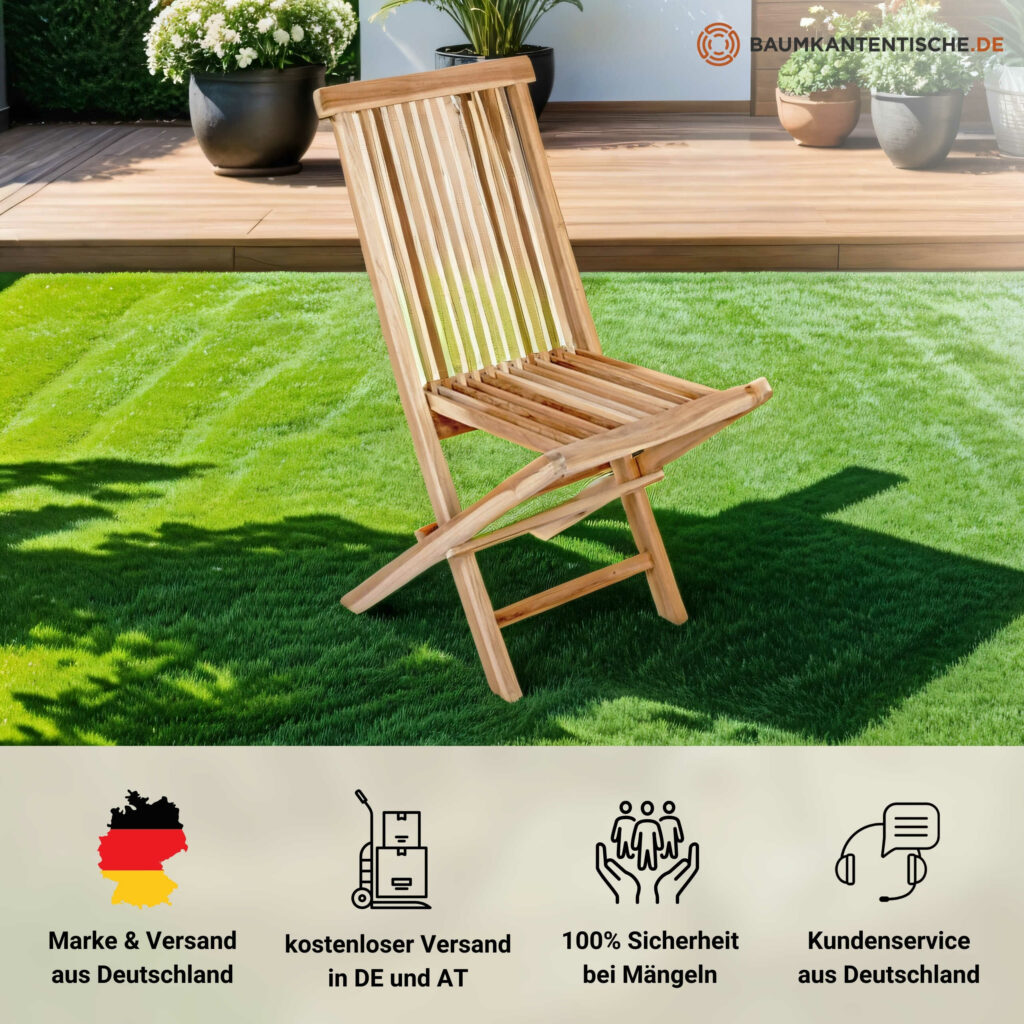 Gartenstuhl ohne Armlehnen Klappstuhl Teakholz MENORCA